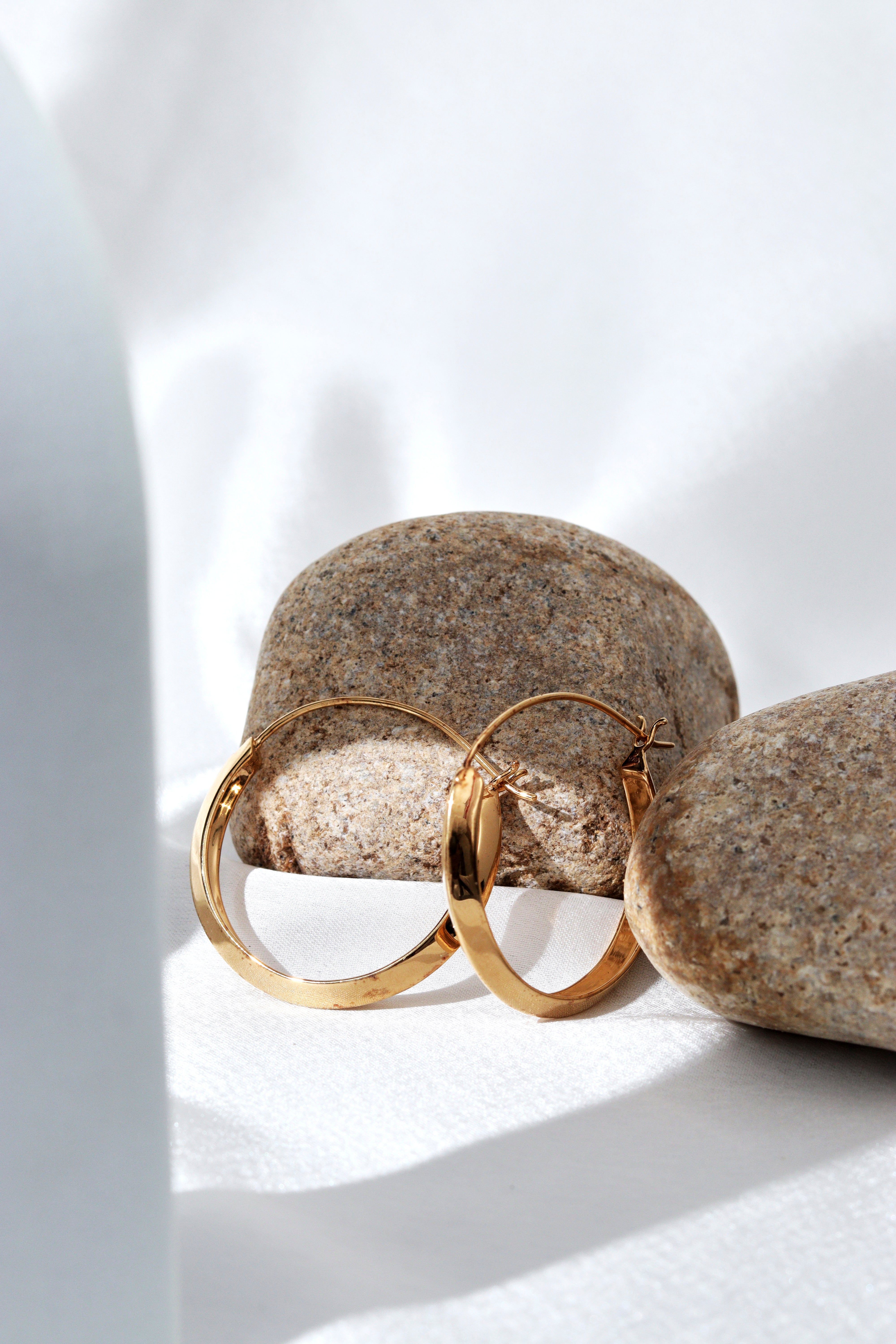 STUNNING SILVER HOOP EARRINGS WITH 18K GOLD MICRON POLISH