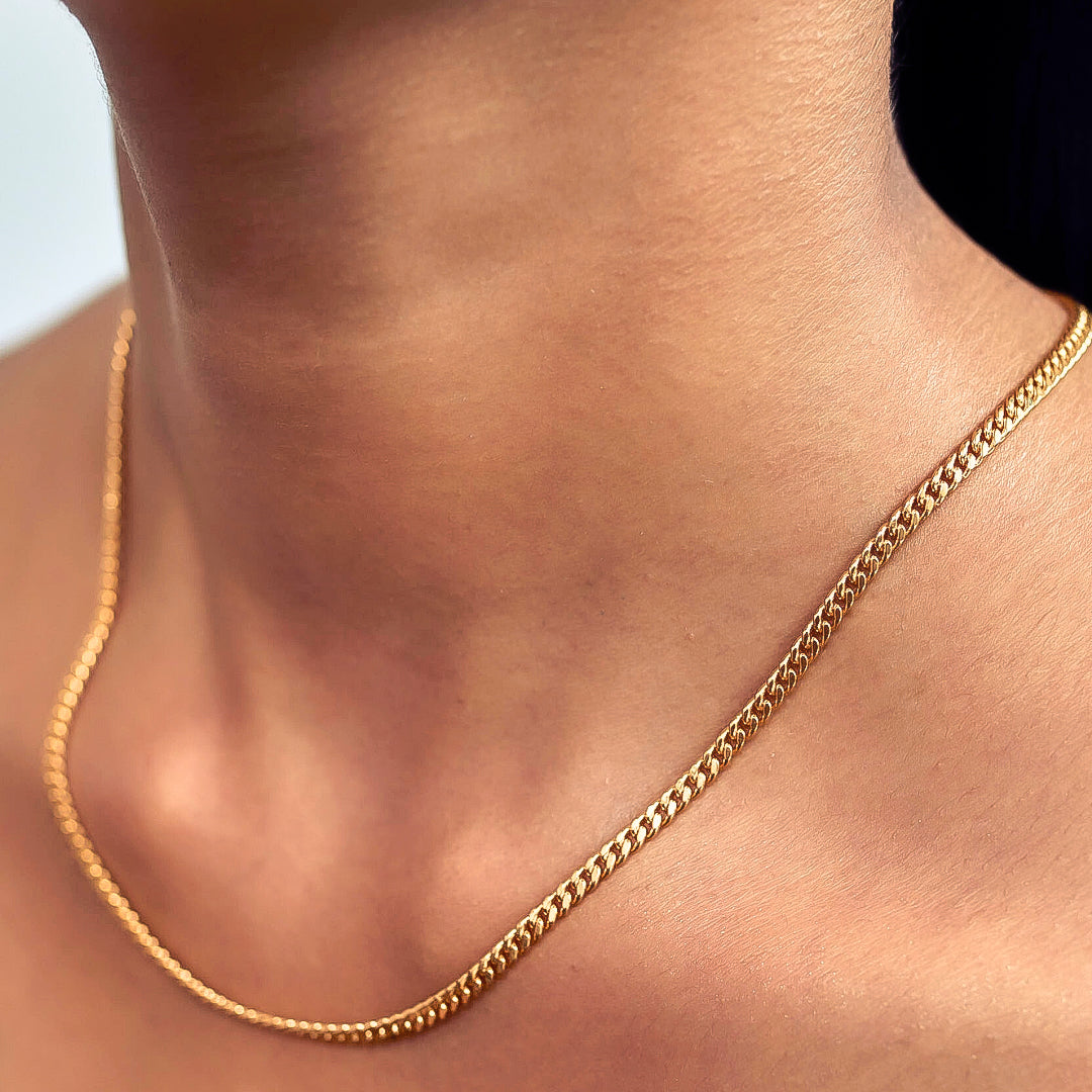 CUBAN CHAIN IN 18K GOLD MICRON POLISH